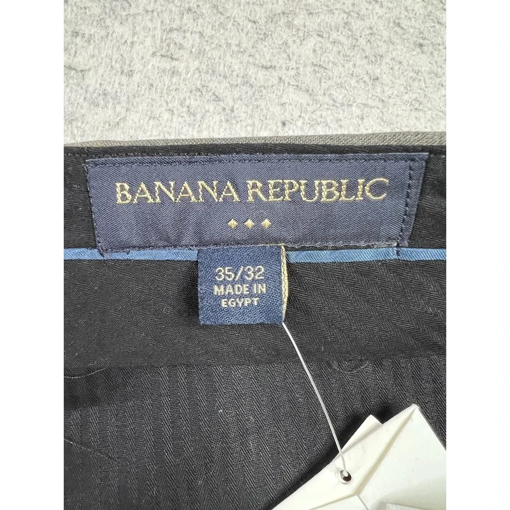 Banana Republic Dress Pants Mens 35x32 Gray Wool Blend Pinstripe Lined Business‎